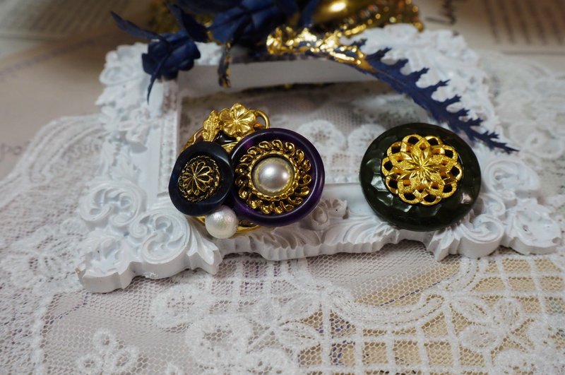 【草露白。十五夜】复古金钃铜镂空花藤耳饰 / 雕花耳环耳针耳钉 - 耳环/耳夹 - 铜/黄铜 多色