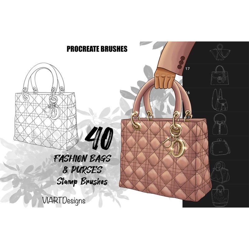 40 Fashion bags&purses stamps Procreate - 手工艺教程/工具书 - 其他材质 