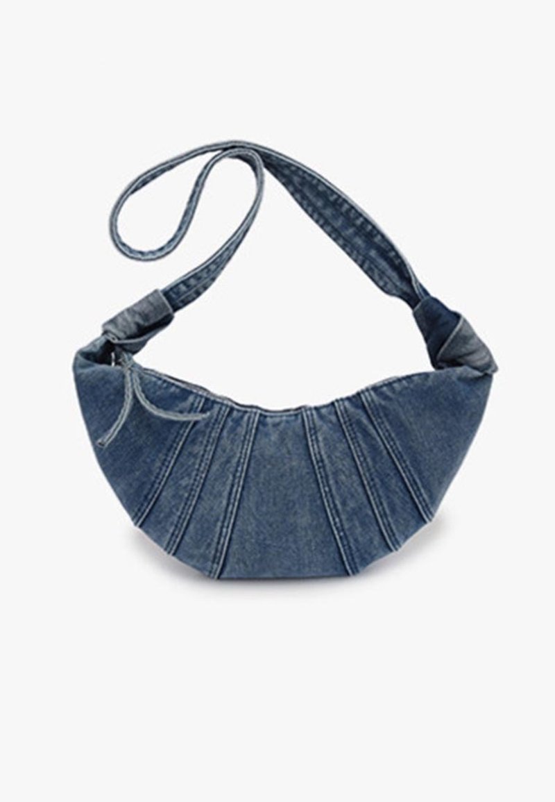 牛仔布休闲日系单肩包斜背饺子包 2918-1005 蓝色 - 手提包/手提袋 - 其他材质 蓝色