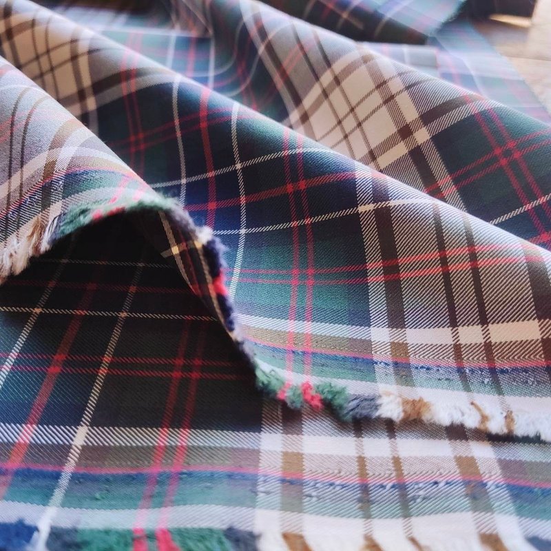 Highland Twilight 高地暮光 经典苏格兰格纹 纯棉 斜纹布 - 编织/刺绣/羊毛毡/裁缝 - 棉．麻 绿色