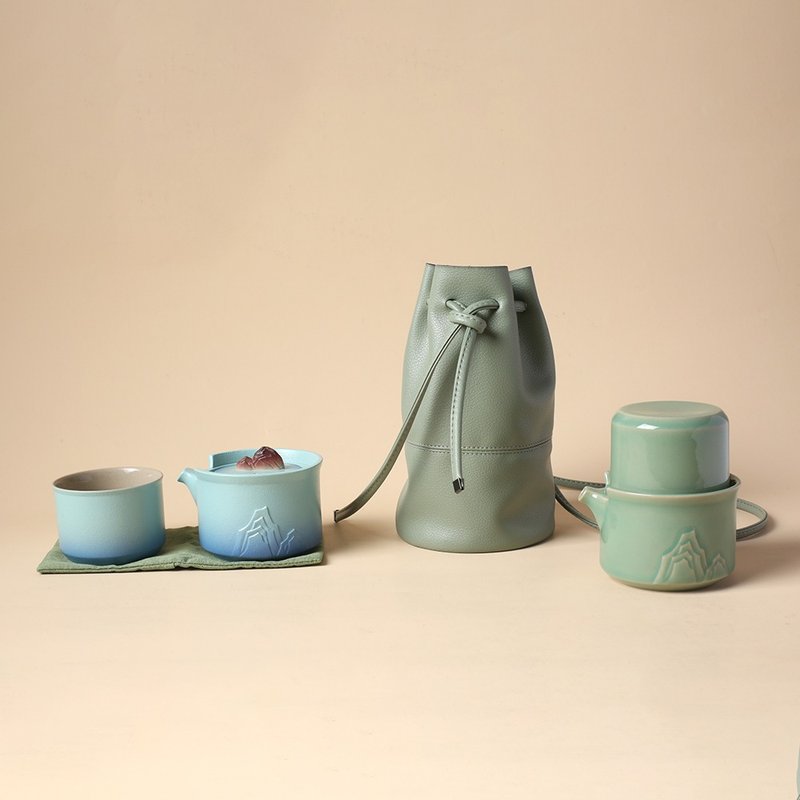 【茶具礼盒】陆宝 远山随手泡 1壶1杯+便携包 旅行茶具 茶器 - 茶具/茶杯 - 陶 