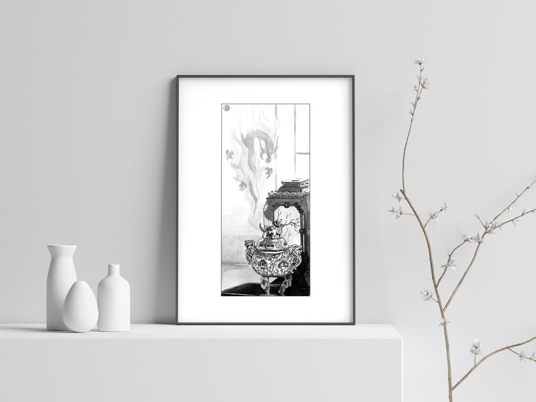 Printable art Incense burner / print it at home / Directly from the Artist - 电子手绘真人画像/绘画/插画 - 其他材质 