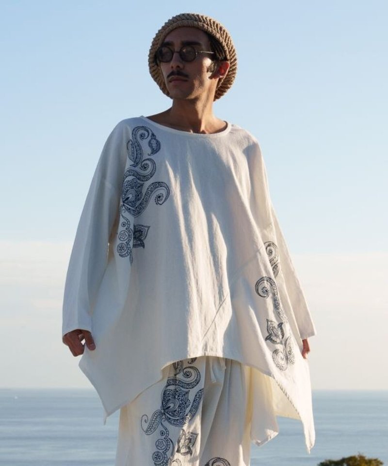 【热门预购】柔软亲肤棉 海娜艺术刺绣不对衬上衣 (3色) IDS-5115 - 女装上衣 - 棉．麻 