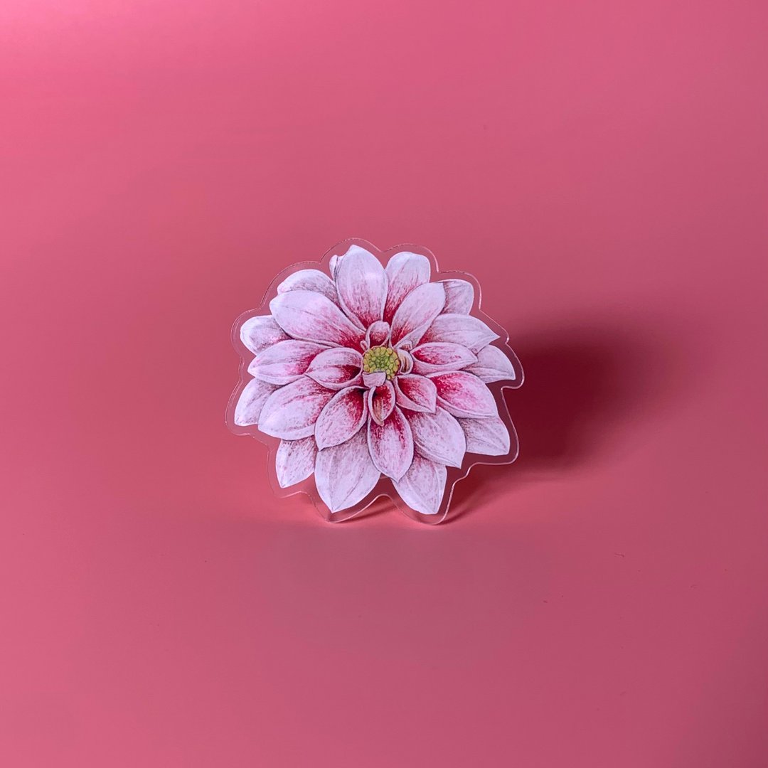 flower griptok / phonegrip / popsockets - Dahlia - 手机配件 - 塑料 粉红色
