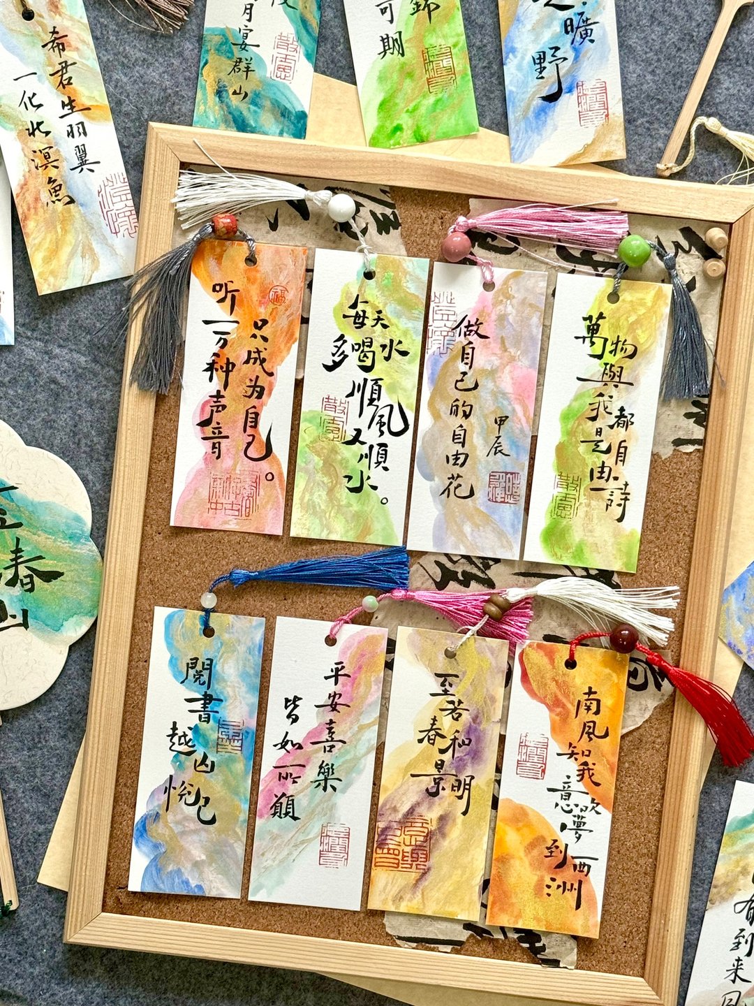 【客制化】手写古风流苏书签、毕业季礼物、前程似锦、手作礼物 - 书签 - 纸 多色