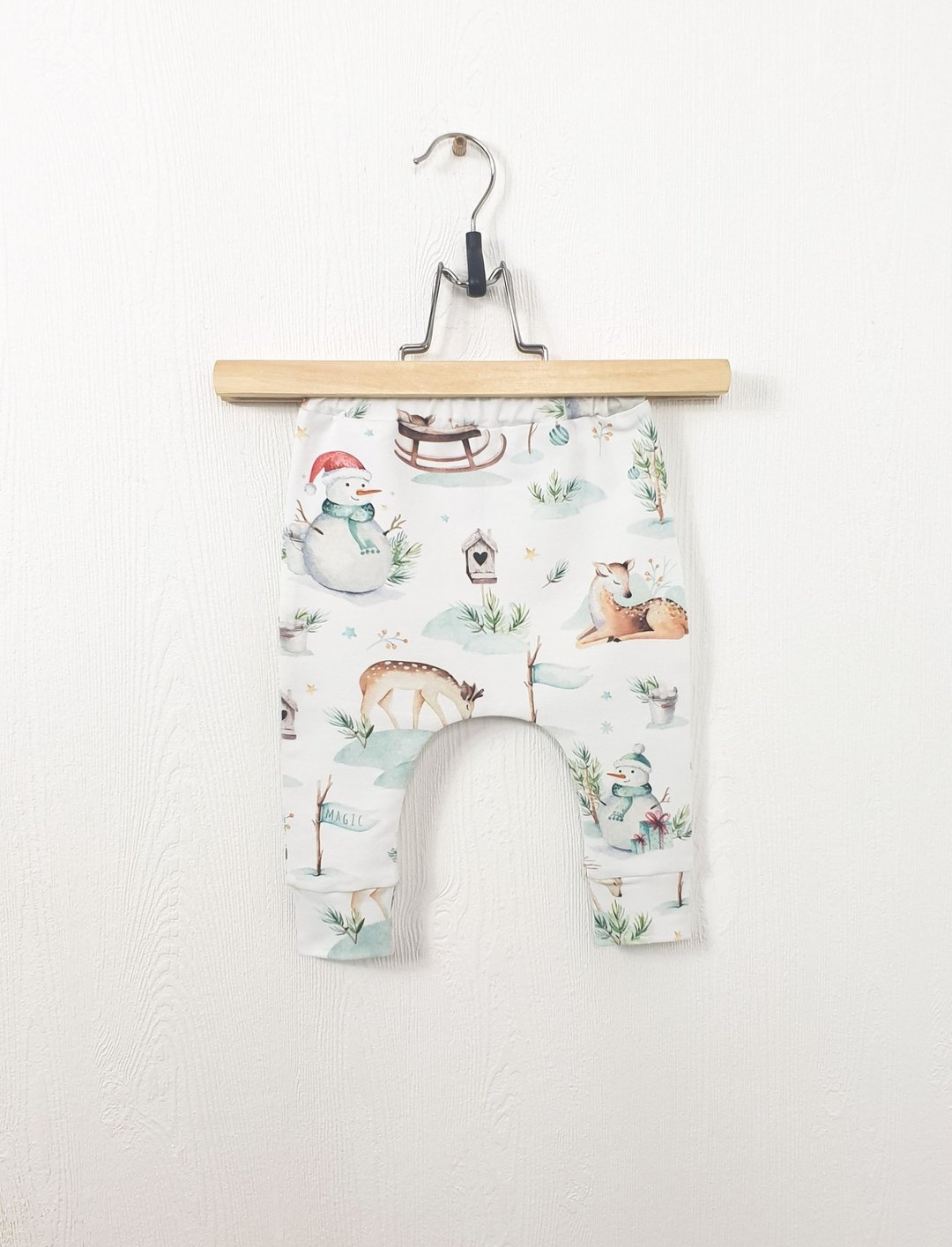 Christmas Forest baby pants, baby girl pants, baby boy pants, Holiday baby pants - 童装裤 - 棉．麻 多色