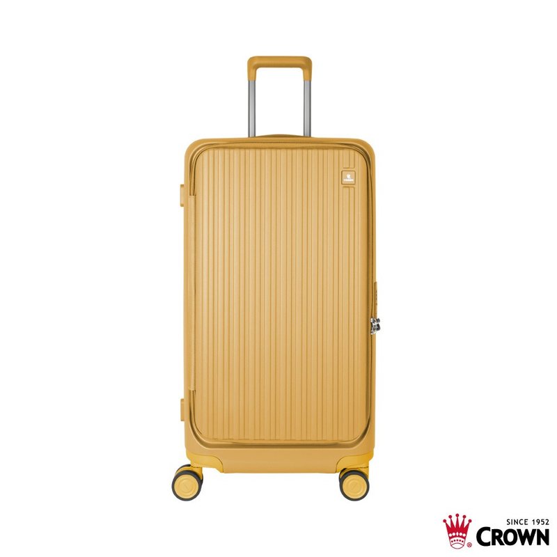 【CROWN】28寸 BOXY 前开框架胖胖拉杆箱 托运箱  桔黄色 - 行李箱/行李箱保护套 - 塑料 黄色