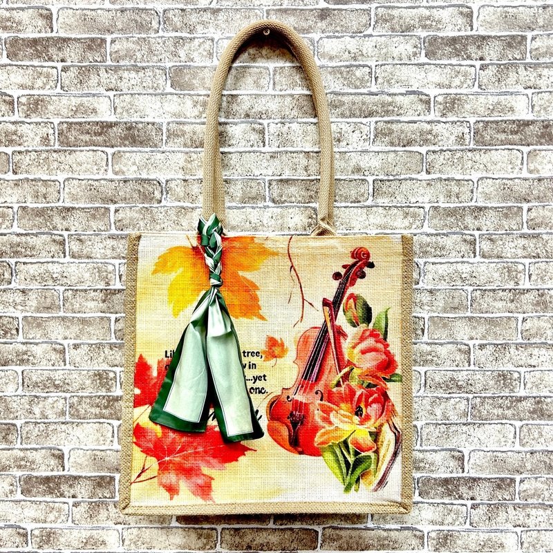 【手工制作】交响乐 – 大方款魔鬼毡 – 文创风生活提袋 - 手提包/手提袋 - 棉．麻 多色
