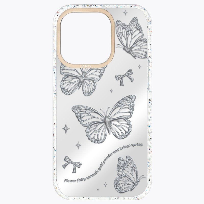 月银金属 银霞蝴蝶 磁吸版 透彩框 iPhone 16 15 14 13 Pro Max - 手机壳/手机套 - 环保材料 银色