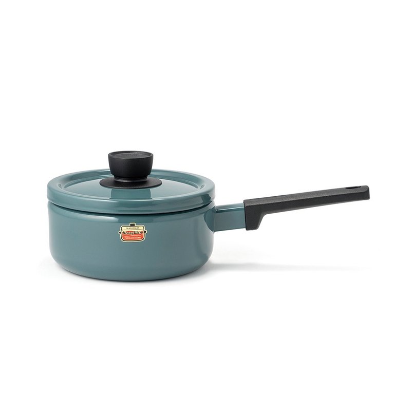 Solid 系列 珐琅钢单柄连盖汤锅 18cm 烟熏蓝色 - 厨房用具 - 珐琅 