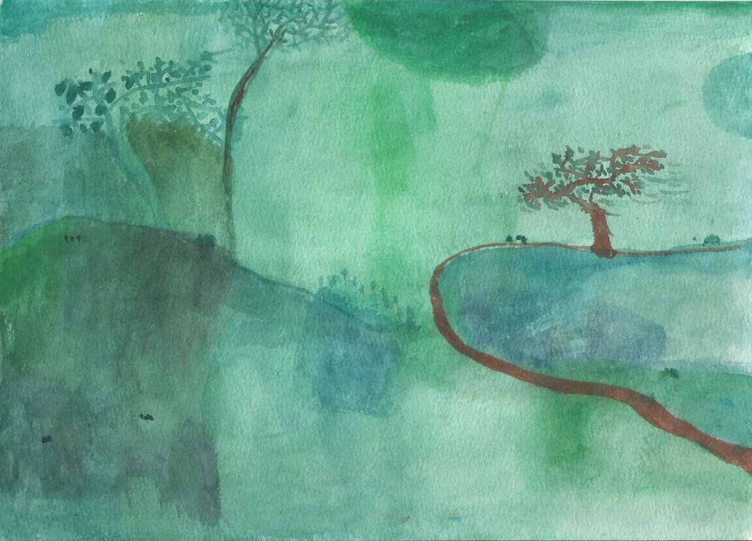 绘画作品--幽微的绿 - 海报/装饰画/版画 - 纸 