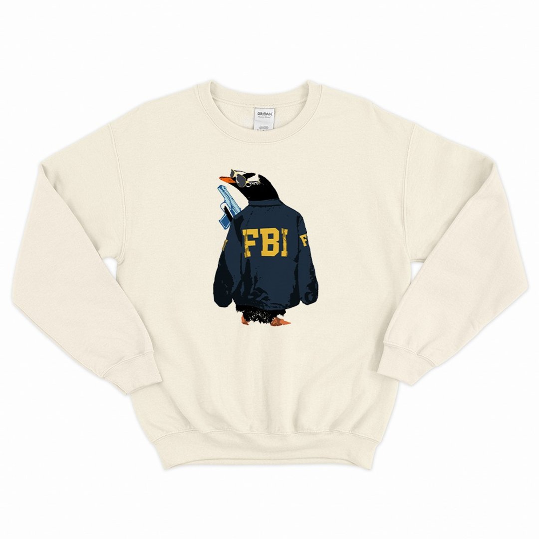 Casual sweatshirts / FBI penguin - 男装上衣/T 恤 - 棉．麻 白色