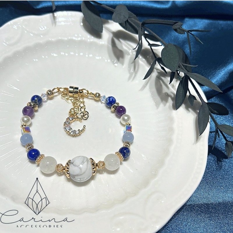 carina accessories白松石定制能量手环 白松石 白玉髓 紫水晶 - 手链/手环 - 玉石 