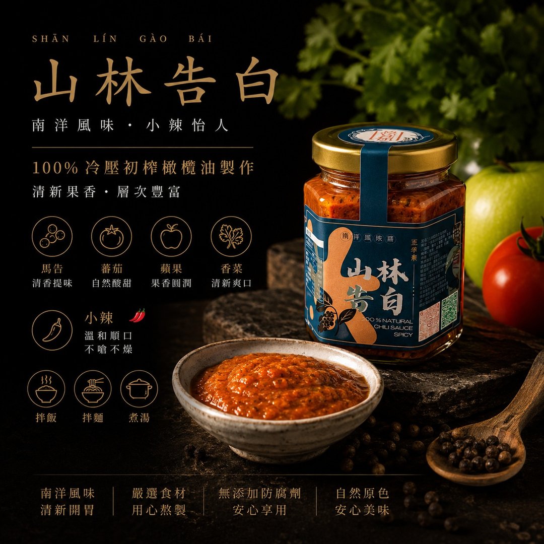 山林告白 南洋风味辣椒酱 五辛素 拌酱抹酱 烤肉酱 - 酱料/调味料 - 其他材质 
