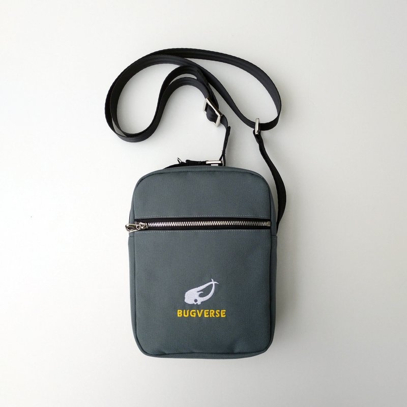 【原创】昆虫独角仙系列刺绣侧背防泼水手作包-海神大兜虫/绿灰 - 侧背包/斜挎包 - 聚酯纤维 绿色