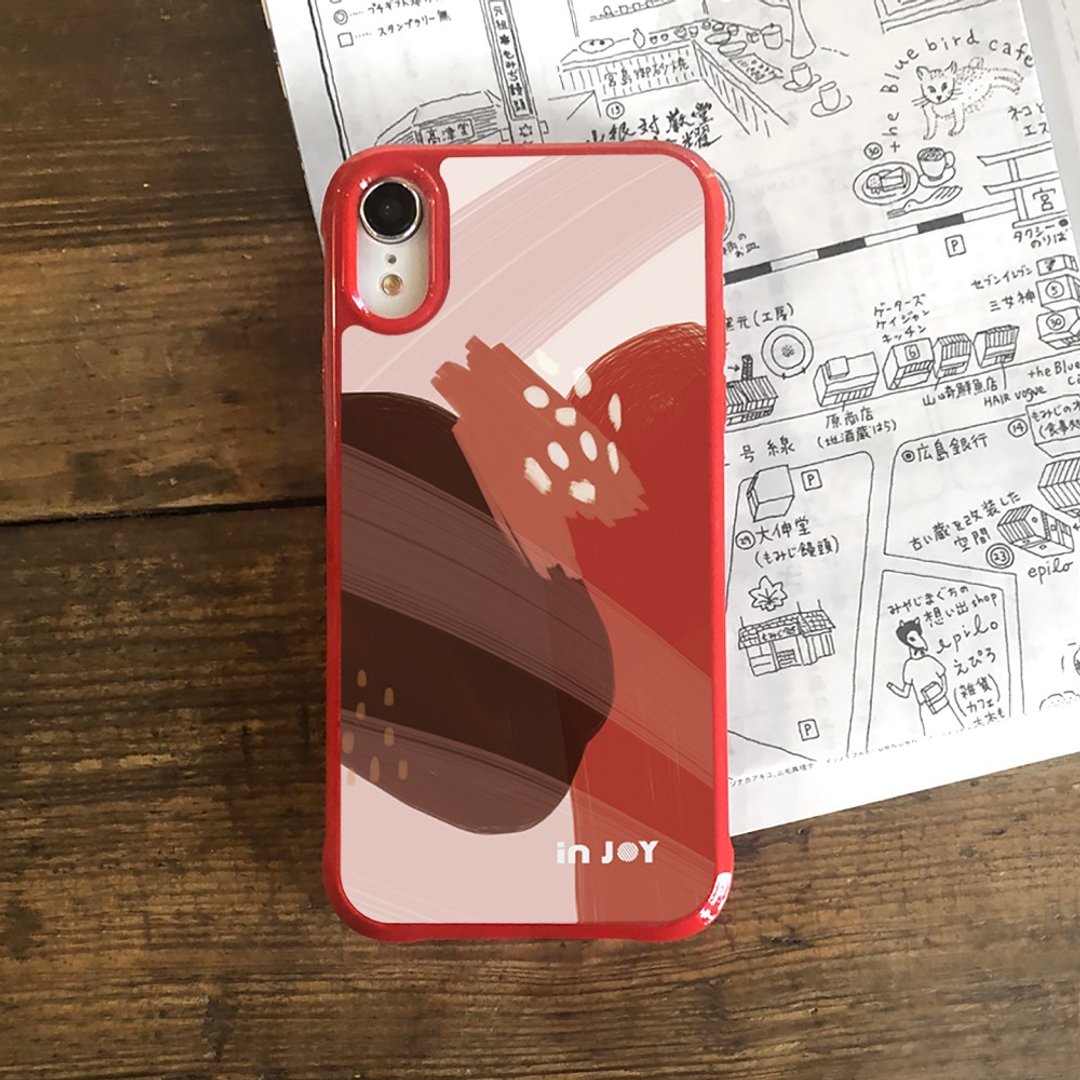 iPhone 16/15/14/13/12/SE3 热情莓果 几何色块 耐撞击边框手机壳 - 手机壳/手机套 - 塑料 红色