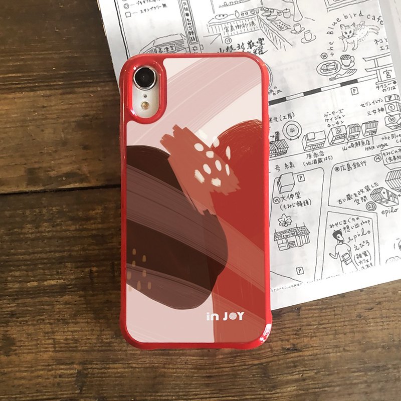 iPhone 16/15/14/13/12/SE3 热情莓果 几何色块 耐撞击边框手机壳 - 手机壳/手机套 - 塑料 红色