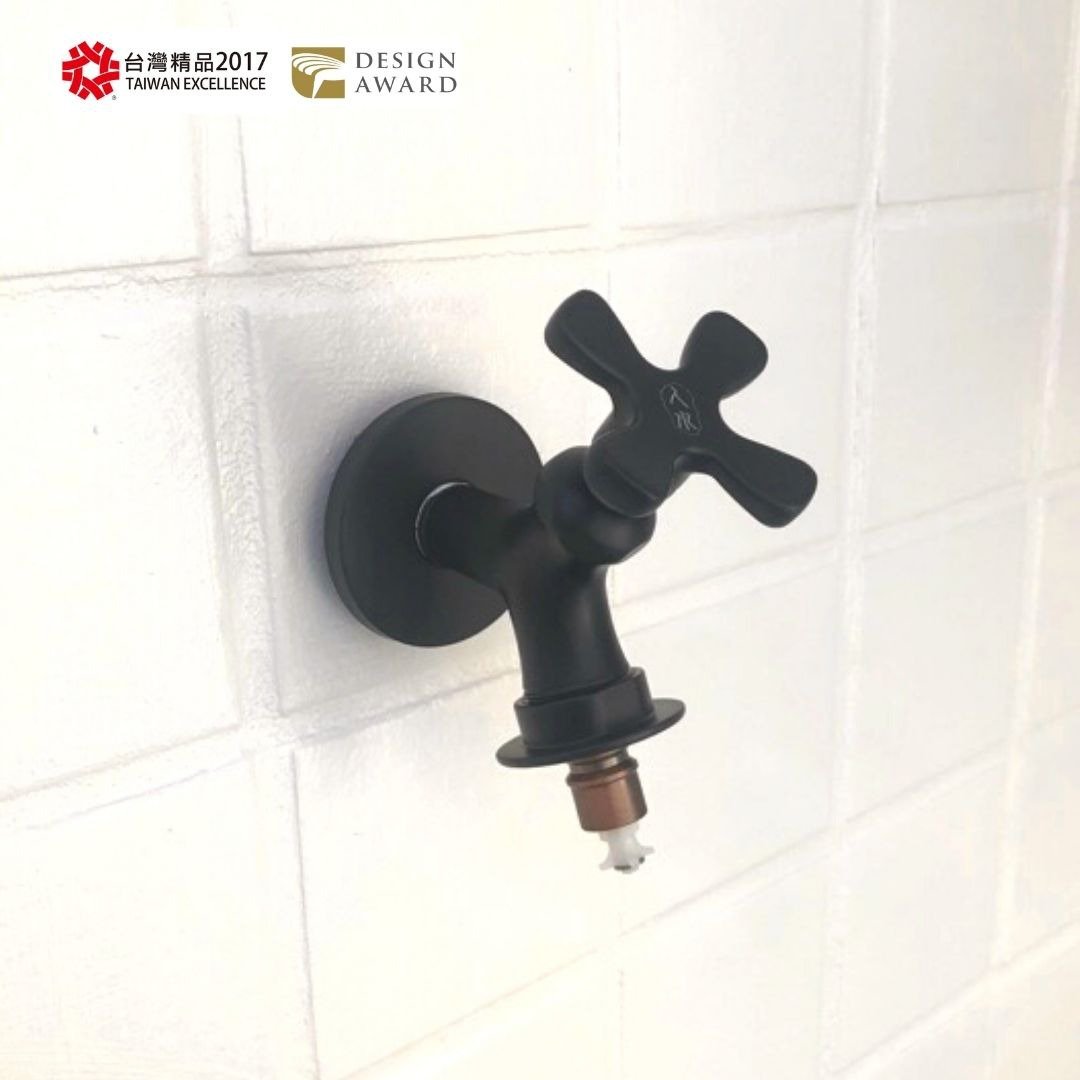 【人水良品卫浴】花瓣洗衣机用水栓(黑)34-357 水龙头 台湾制 - 卫浴用品 - 铜/黄铜 黑色