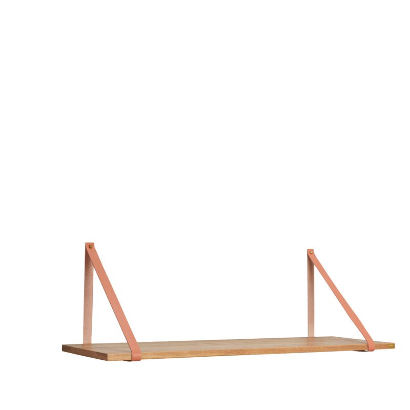 【Hübsch】－379002 北欧风皮革橡木多功能收纳架 书架 展示架 - 置物架/篮子 - 木头 卡其色