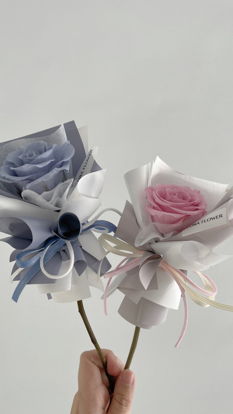 Flora Flower永生单支玫瑰-一人一半(2款) - 干燥花/捧花 - 植物．花 多色