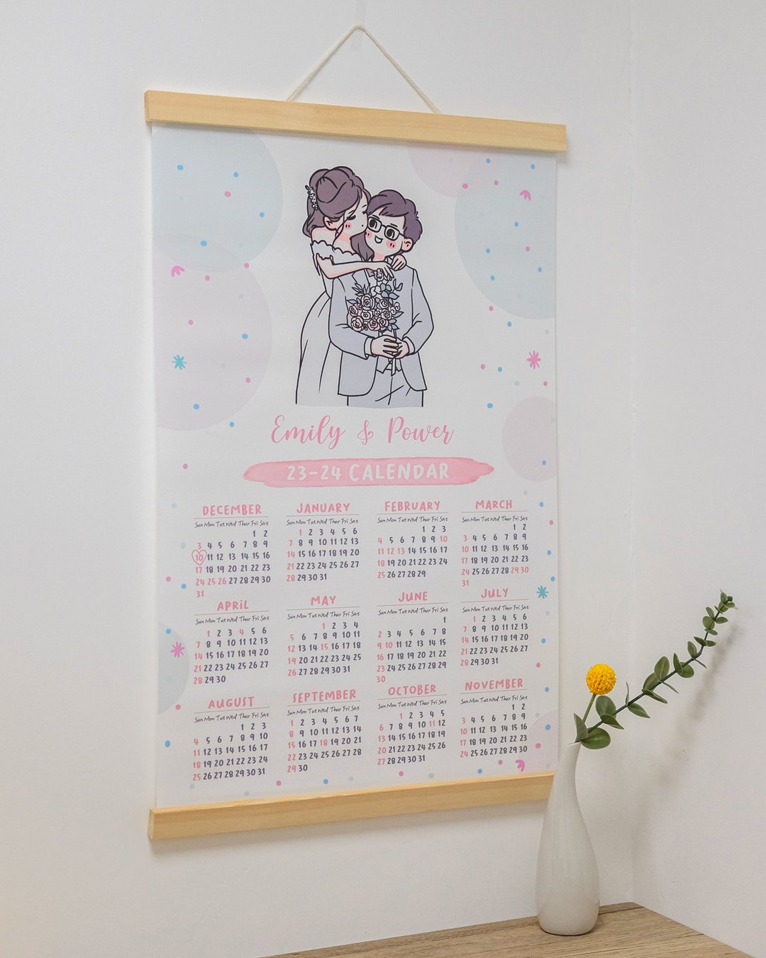 【定制化挂历】婚照 结婚礼物 HG可爱风似颜绘 ⋯年历⋯ - 年历/台历 - 其他材质 