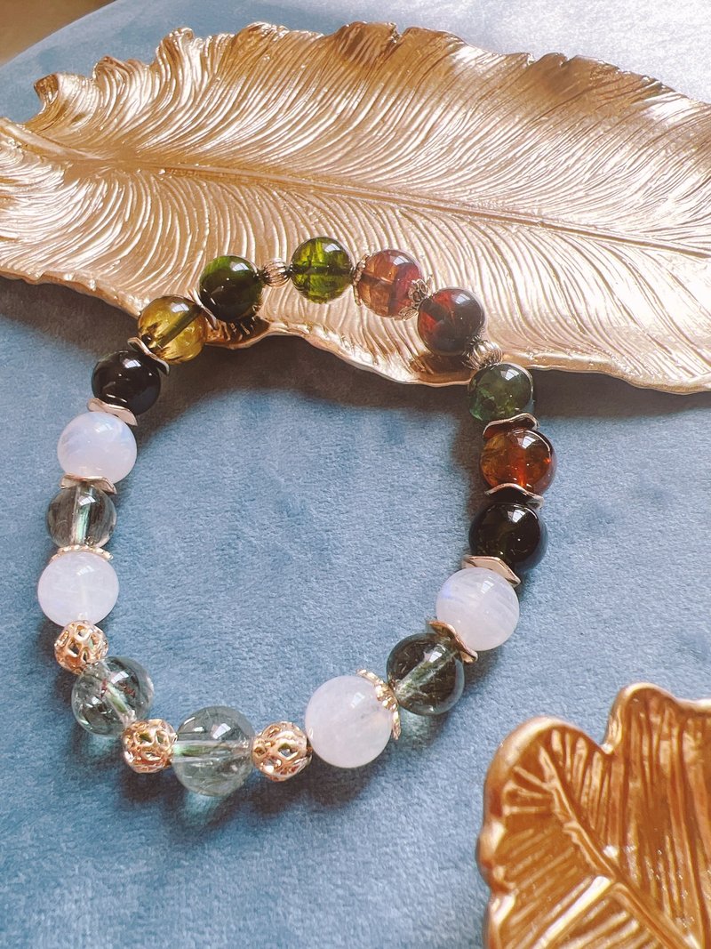 精灵踪迹FG-915-604~碧玺.月光石.绿碧发晶 - 手链/手环 - 半宝石 