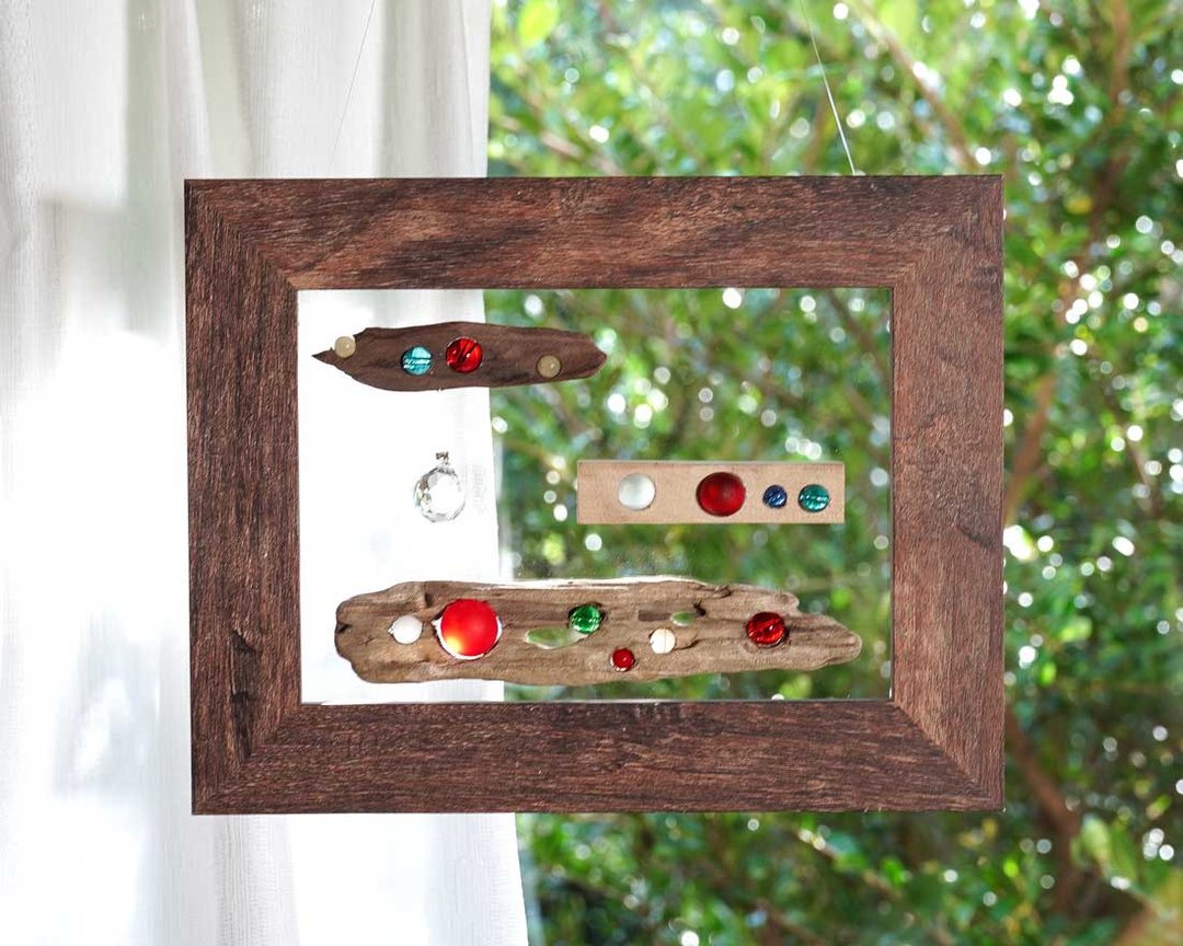 driftwood sun catcher window decoration glass ball glass ball marble wall décor natural art ２１ - 墙贴/壁贴 - 木头 咖啡色