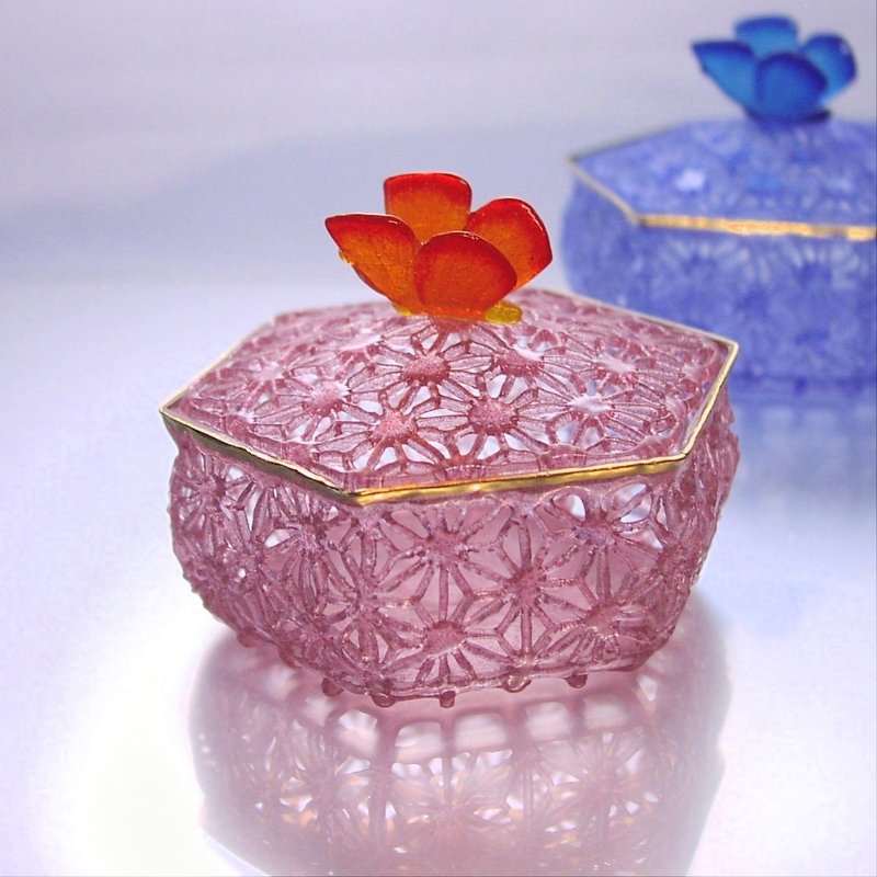 ガラスの小物入れ - 收纳用品 - 玻璃 粉红色