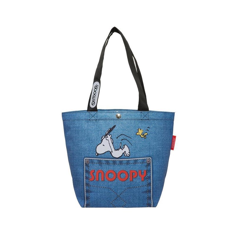 【OUTDOOR】SNOOPY联名款购物袋-牛仔款 ODP20D04BL - 手提包/手提袋 - 聚酯纤维 