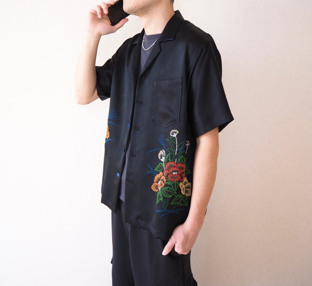 【日本制造】UMUI BLACK LABEL、和服衬衫、独一无二、开领衬衫 - 女装衬衫 - 丝．绢 