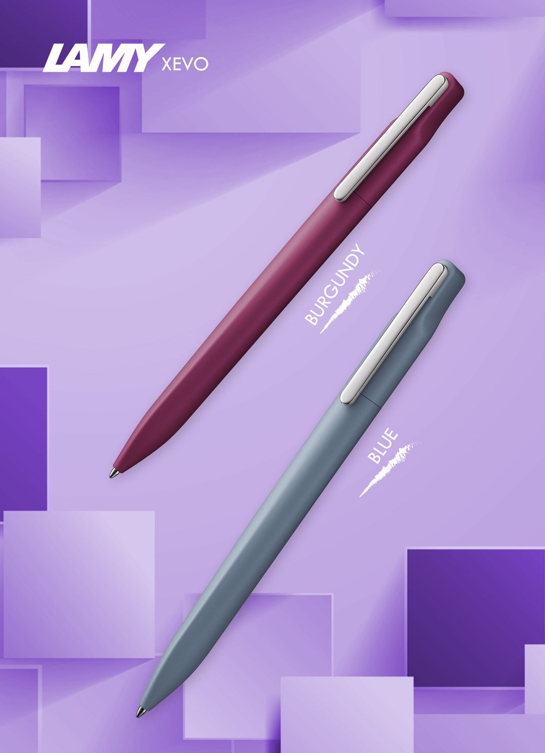 LAMY 原子笔笔套礼盒 / xevo 系列 - 酒红 / 墨蓝 - 圆珠笔/中性笔 - 塑料 蓝色
