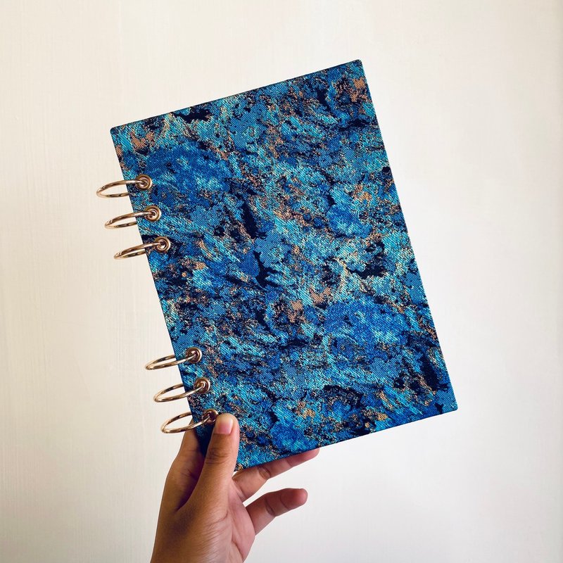 星空锦缎- A5/A6 6孔活页本 封面可水洗  月历 周计划 手帐行事历 - 笔记本/手帐 - 其他材质 蓝色