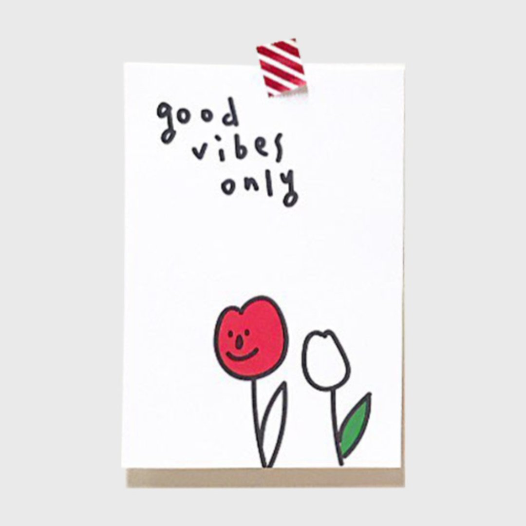 SASIM GOOD VIBES ONLY 插画明信片 - 卡片/明信片 - 纸 