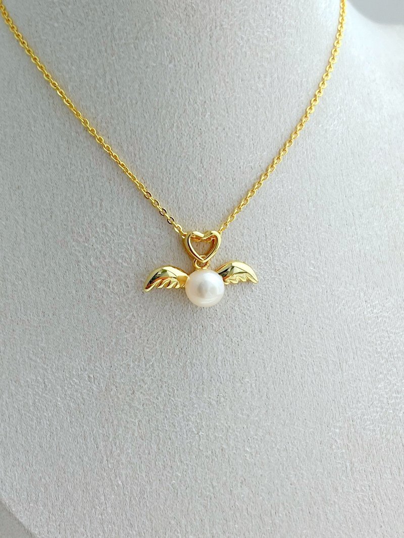 淡水珍珠天使吊坠可调校韩铜项链 - 项链 - 珍珠 