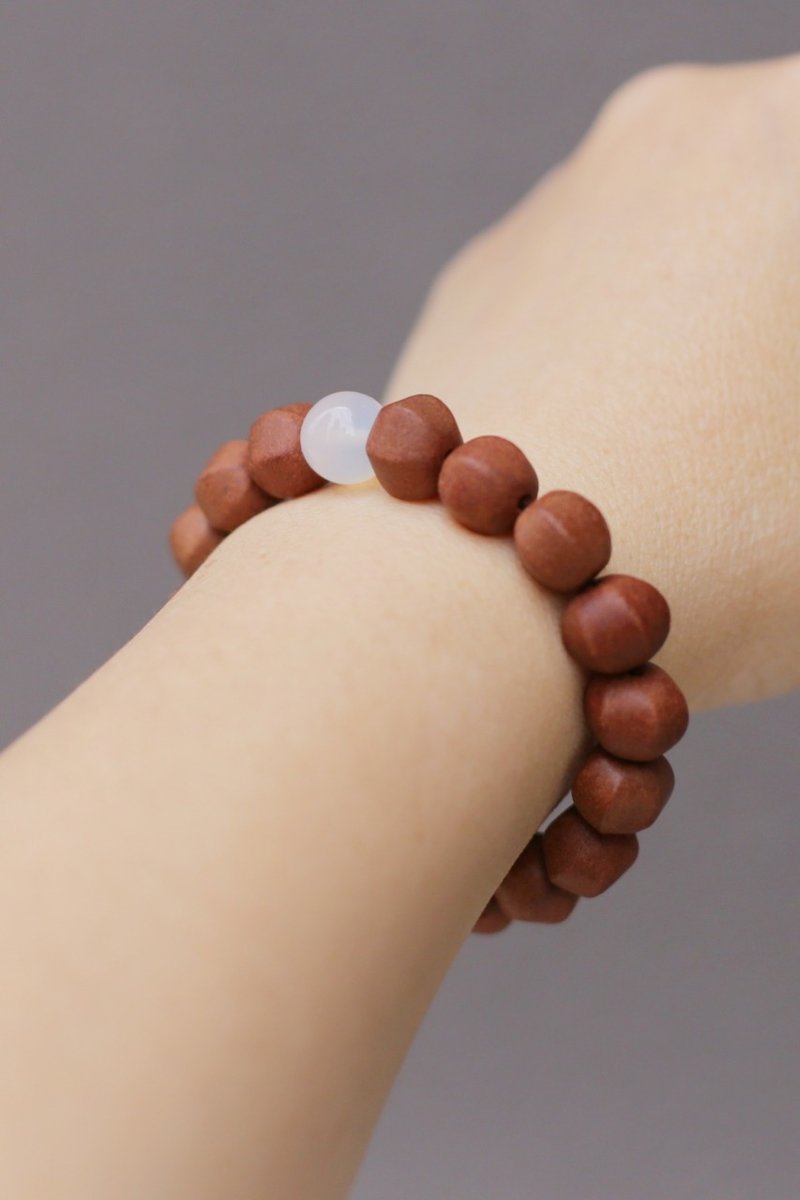 壹染指香品 | 天然和合香 六棱转运珠手串 | 香身养生 | 一物一图 - 手链/手环 - 植物．花 红色