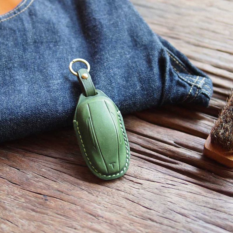 特斯拉 汽车钥匙皮套Tesla Model 3 / S / X 皮革钥匙套 栃木革 - 钥匙链/钥匙包 - 真皮 