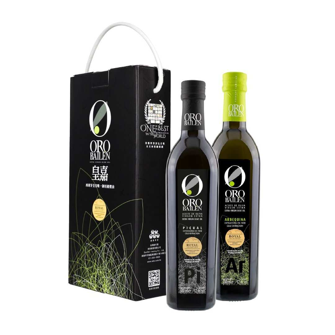 【送礼首选】皇嘉特级冷压初榨橄榄油 500ml 双入提盒组 - 酱料/调味料 - 新鲜食材 黑色