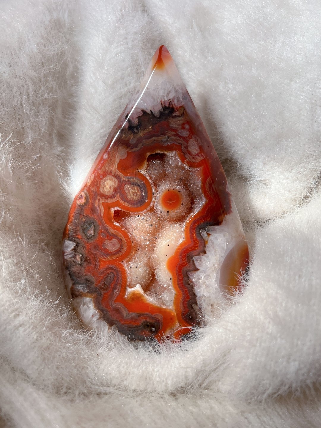 圣火守护 天然红玛瑙火炬摆件  藏地天眼与晶牙光焰 - 摆饰 - 水晶 多色