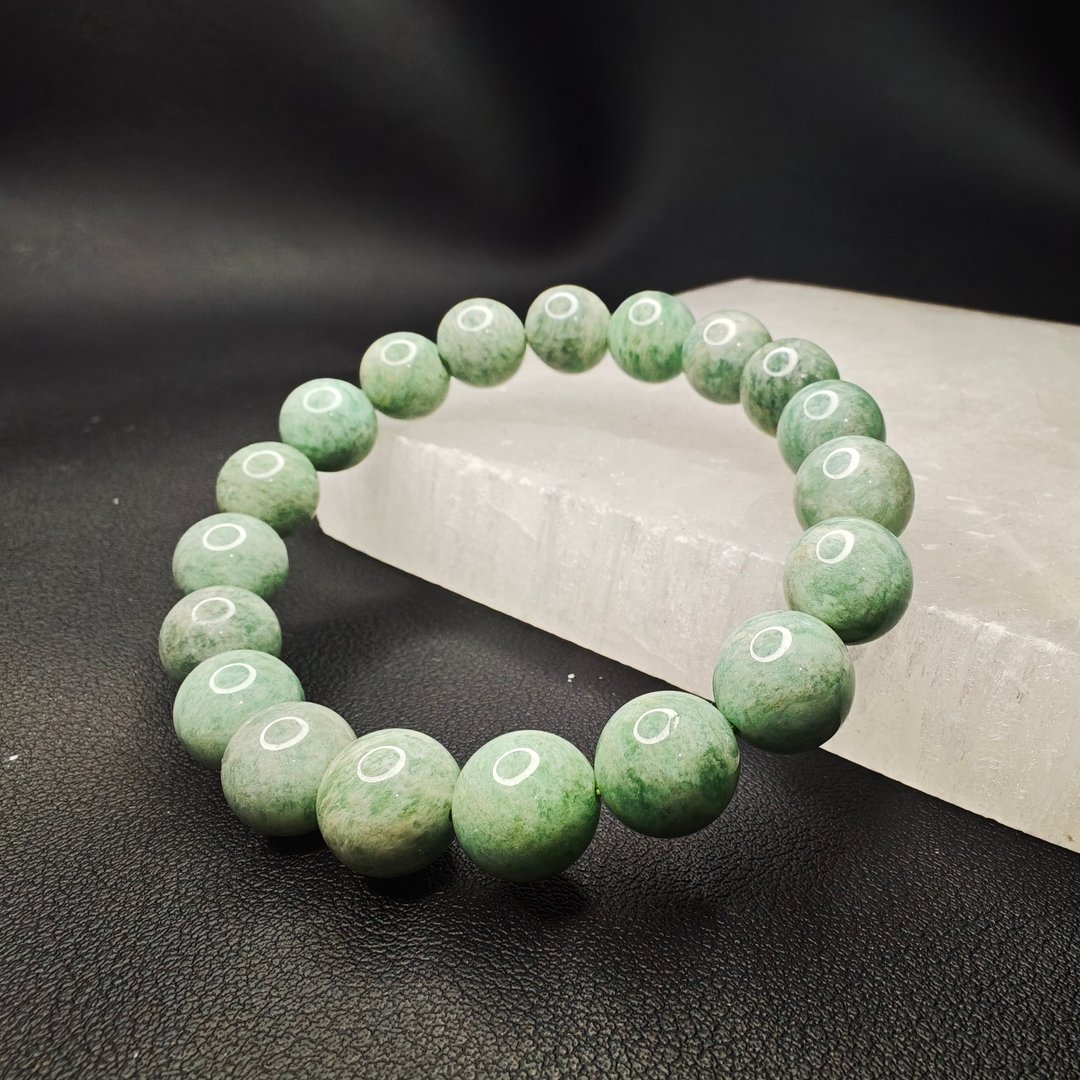 罕有绿色天河石 手串 手链 天然水晶 水晶手串 10mm 水晶手链 - 手链/手环 - 水晶 