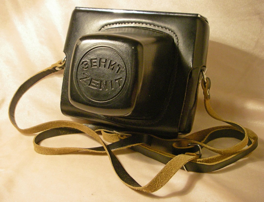 EVEREADY 真皮皮套，适用于 Zenit-E、Zenit-ET 相机，搭配 Helios-44-2、Mir-1B 镜头，KMZ 制造 - 相机包/相机袋 - 真皮 黑色