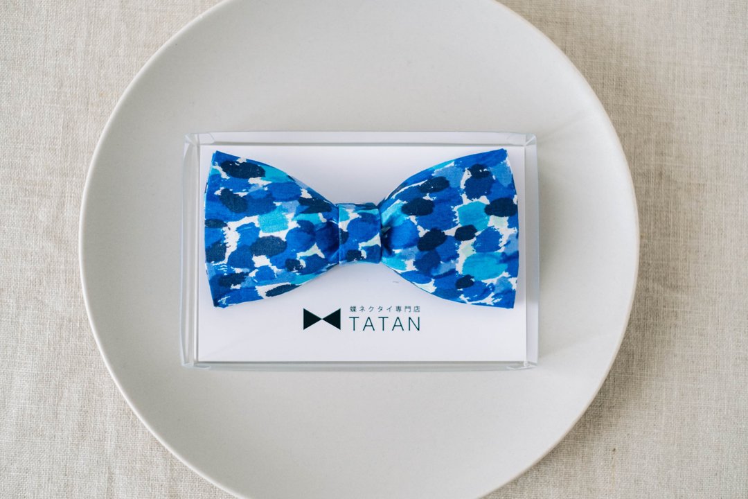TATAN Marble Bow Tie (Blue) - 领结/领巾 - 棉．麻 蓝色