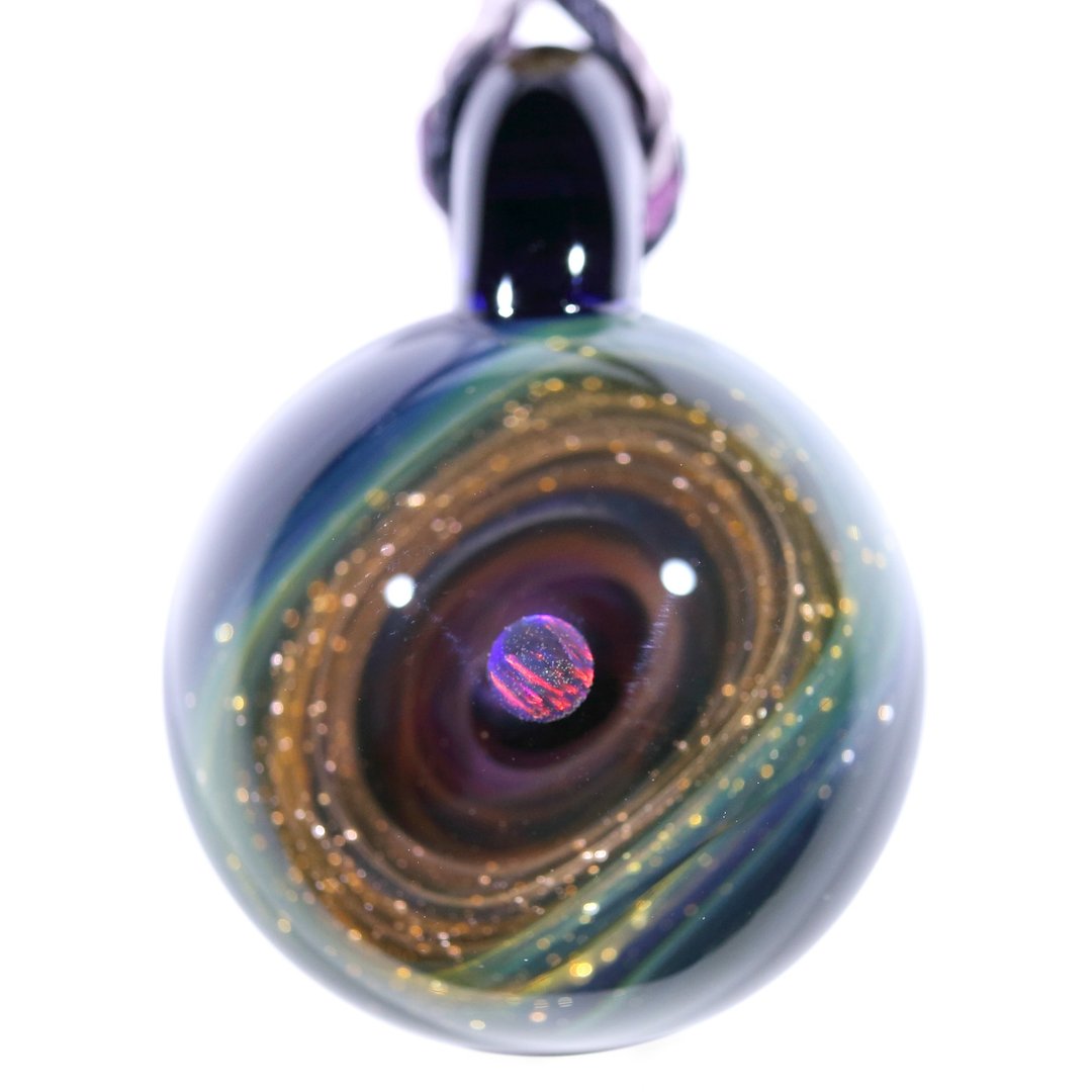 宇宙玻璃颈链吊坠 27mm no.160 - 颈链 - 玻璃 红色