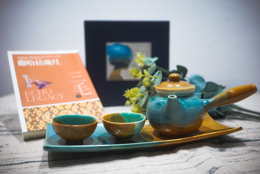 茶壶杯盘组(一壶二杯一盘)・三毛撒拉系列/送礼包装/小卡代写 - 茶具/茶杯 - 瓷 
