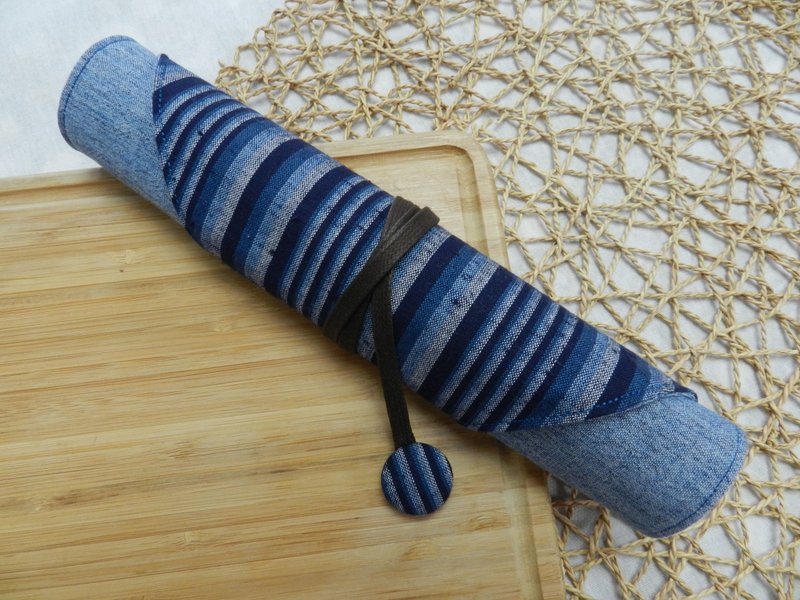 日式古布~环保筷套/餐具包(4格式) - 筷子/筷架 - 棉．麻 多色