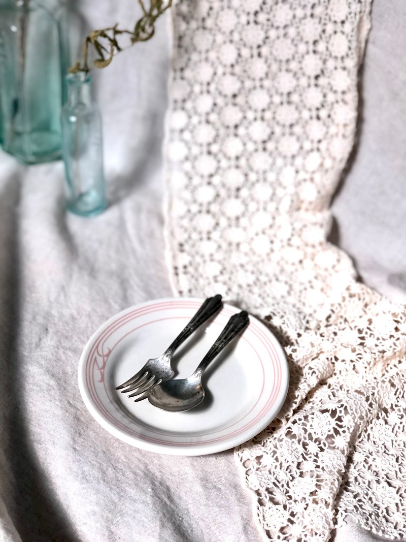 Vintage美国1934年制镀银儿童玩具 2件组 - 餐刀/叉/匙组合 - 银 