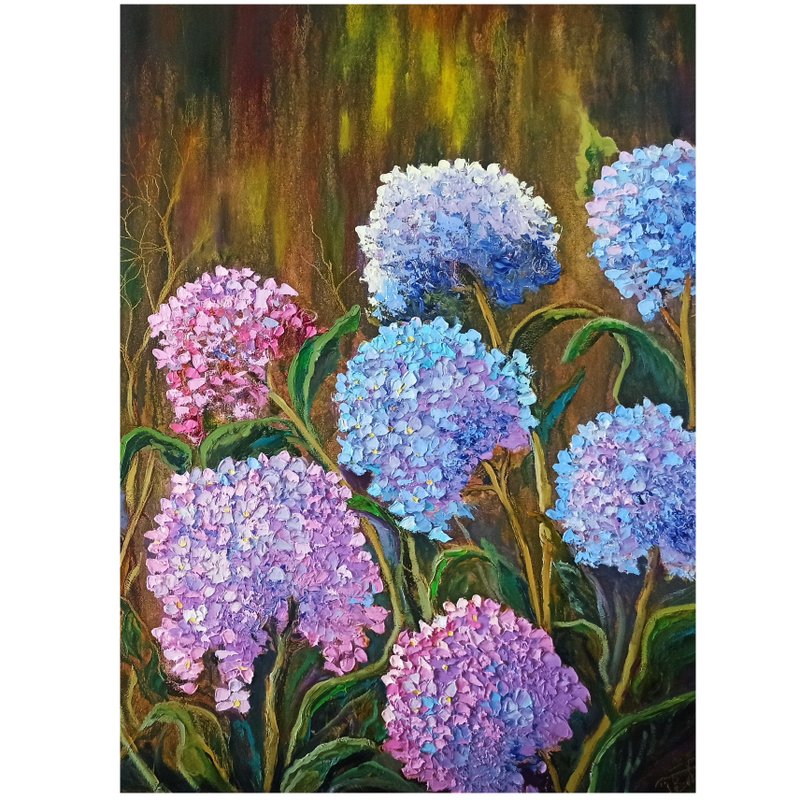 绣球花绘画原创艺术花卉油画布艺术品 - 海报/装饰画/版画 - 其他材质 