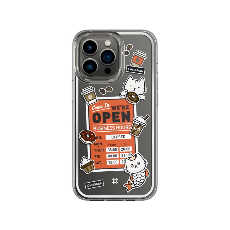 IPHONE 13 PRO MAX / 13 PRO / 13 CASE: CAST COFFEE CAT - 手机壳/手机套 - 聚酯纤维 透明