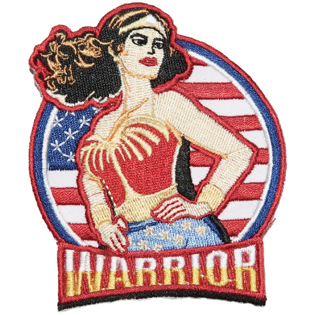美国 女战士 WARRIOR 背包 飞行夹克 烫布贴 刺绣袖标 地标熨斗刺 - 徽章/别针 - 绣线 多色