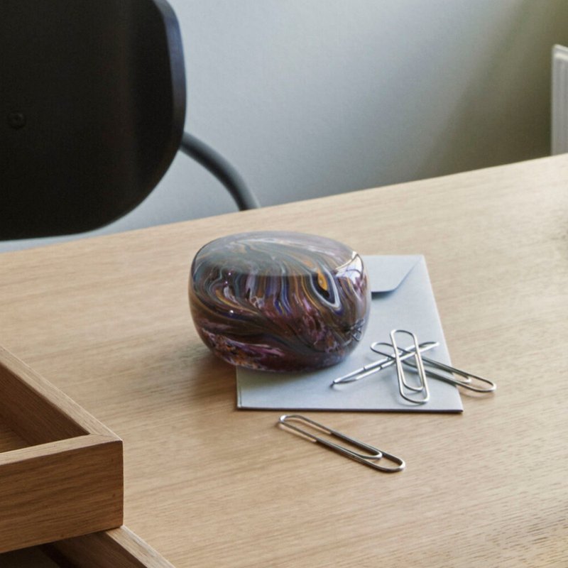 【Hübsch】－161502 彩色水波纹玻璃纸镇 摆饰新年礼物 礼品 - 摆饰 - 玻璃 多色