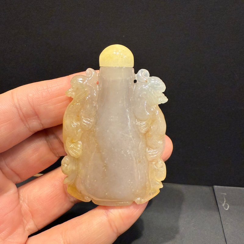 瀚玉珠宝 天然冰种翡翠 冰黄鼻烟壶 附上中国宝石鉴定证书 - 其他 - 玉石 